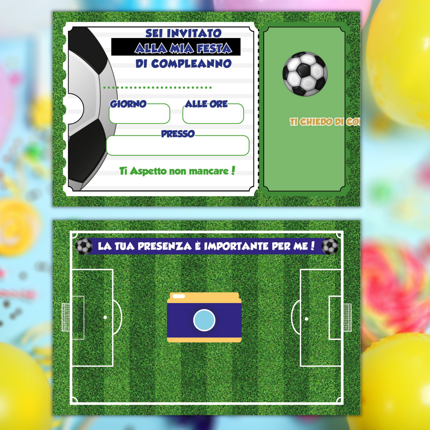 Biglietti Inviti per Festa Compleanno Calcio 2 – PrintServis