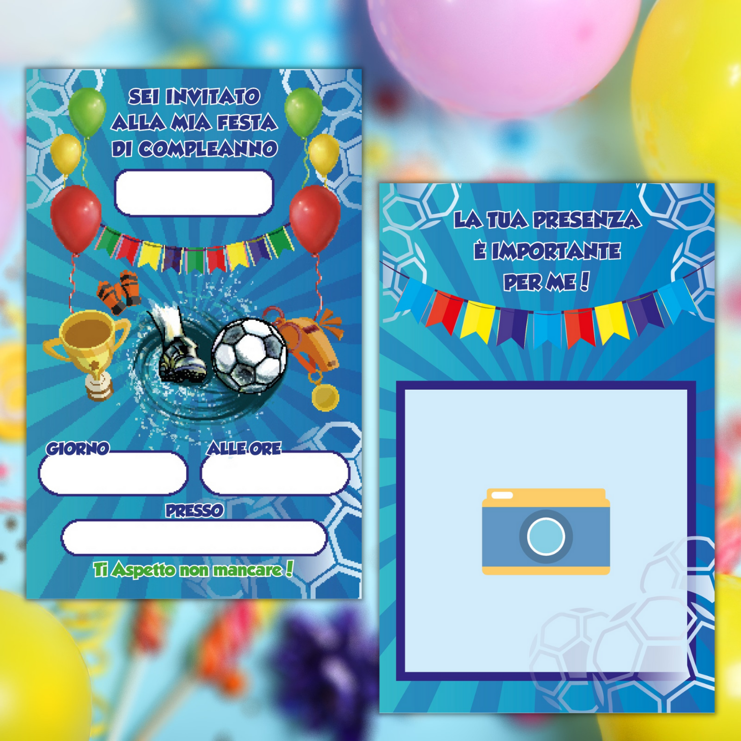Biglietti Inviti per Festa Compleanno Calcio 1 – PrintServis