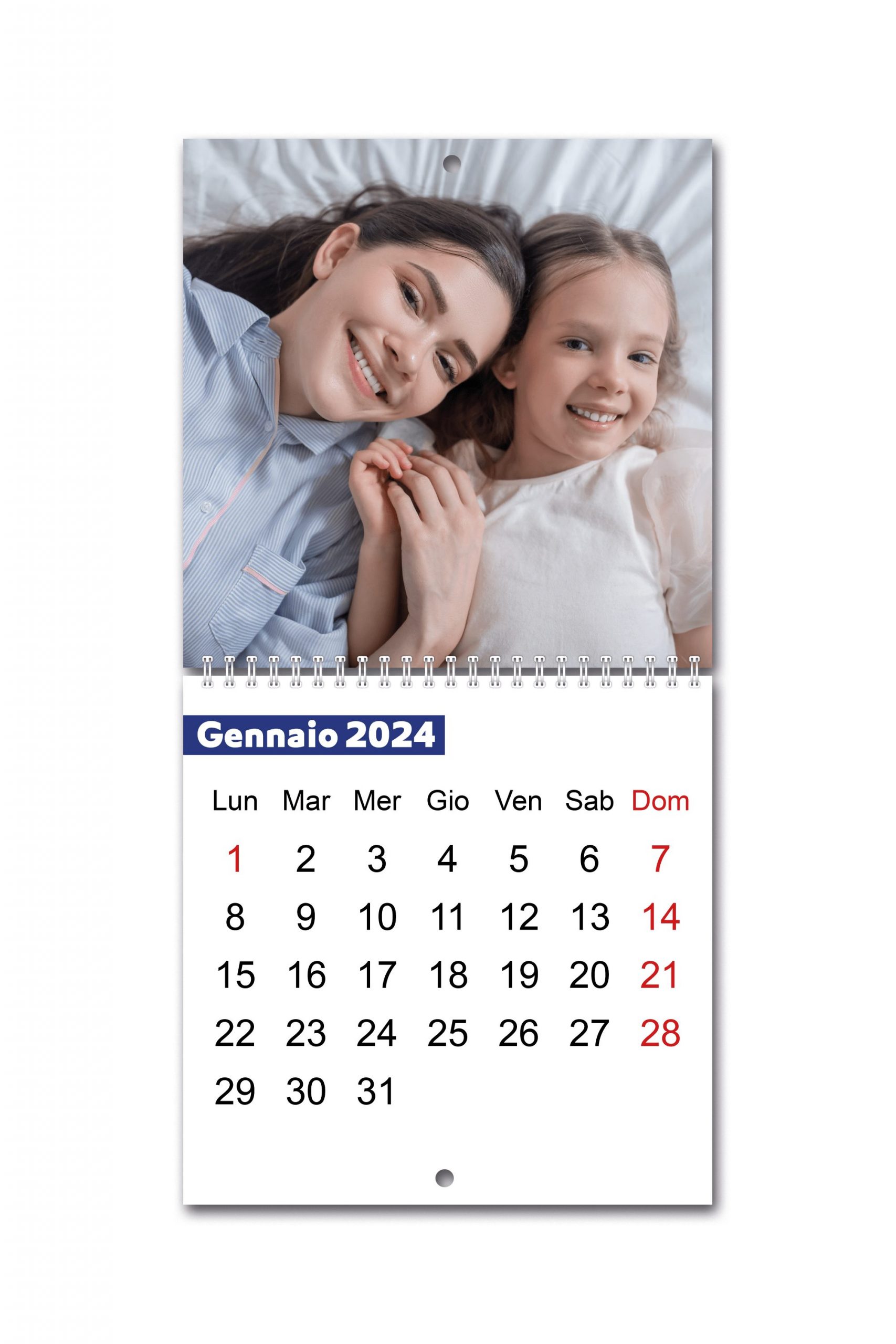 Calendario da Muro 2024 Personalizzabile con 12 Foto 20x20cm