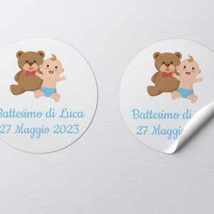 Tag bomboniera per festa Battesimo Personalizzabile Ref11