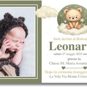 Inviti per Festa di Battesimo Ref33