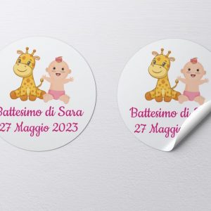 Tag bomboniera per festa Battesimo Personalizzabile Ref7
