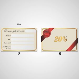 Buoni Regalo utilizzabili come Gift Card, Coupon, Voucher personalizzabile Ref10