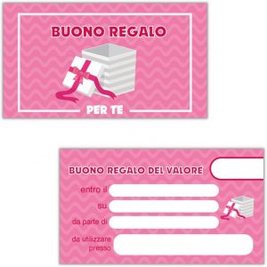 Buoni Regalo utilizzabili come Gift Card, Coupon, Voucher personalizzabile Ref17