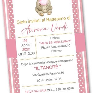 Inviti per Festa di Battesimo Ref5
